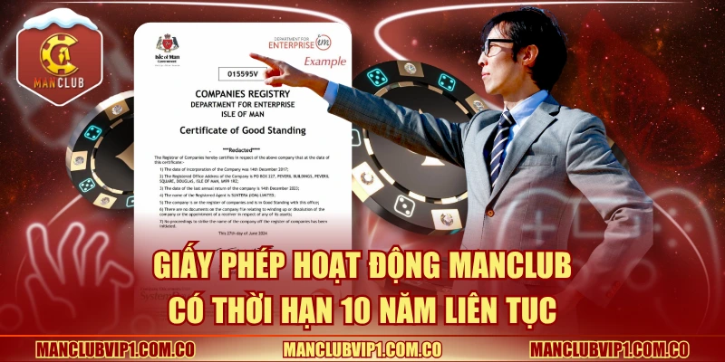 Giấy phép hoạt động của cổng game có thời hạn 10 năm liên tục
